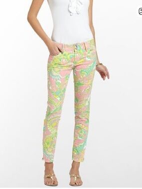 Lilly Pulitzer, Worth Skinny Jeans, Chin Chinn, 8
